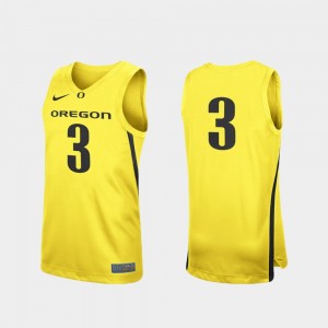 Mens Basketball Replica Ducks #3 college Jersey - Yellow