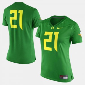Women Football University of Oregon #21 college Jersey - Green
