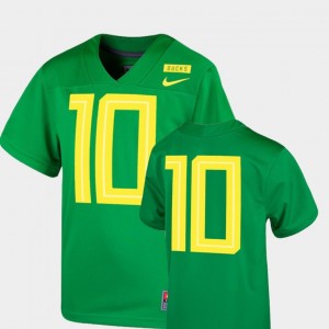 Kids #10 Oregon Duck Football Game 2018 Mighty Oregon college Jersey - Apple Green